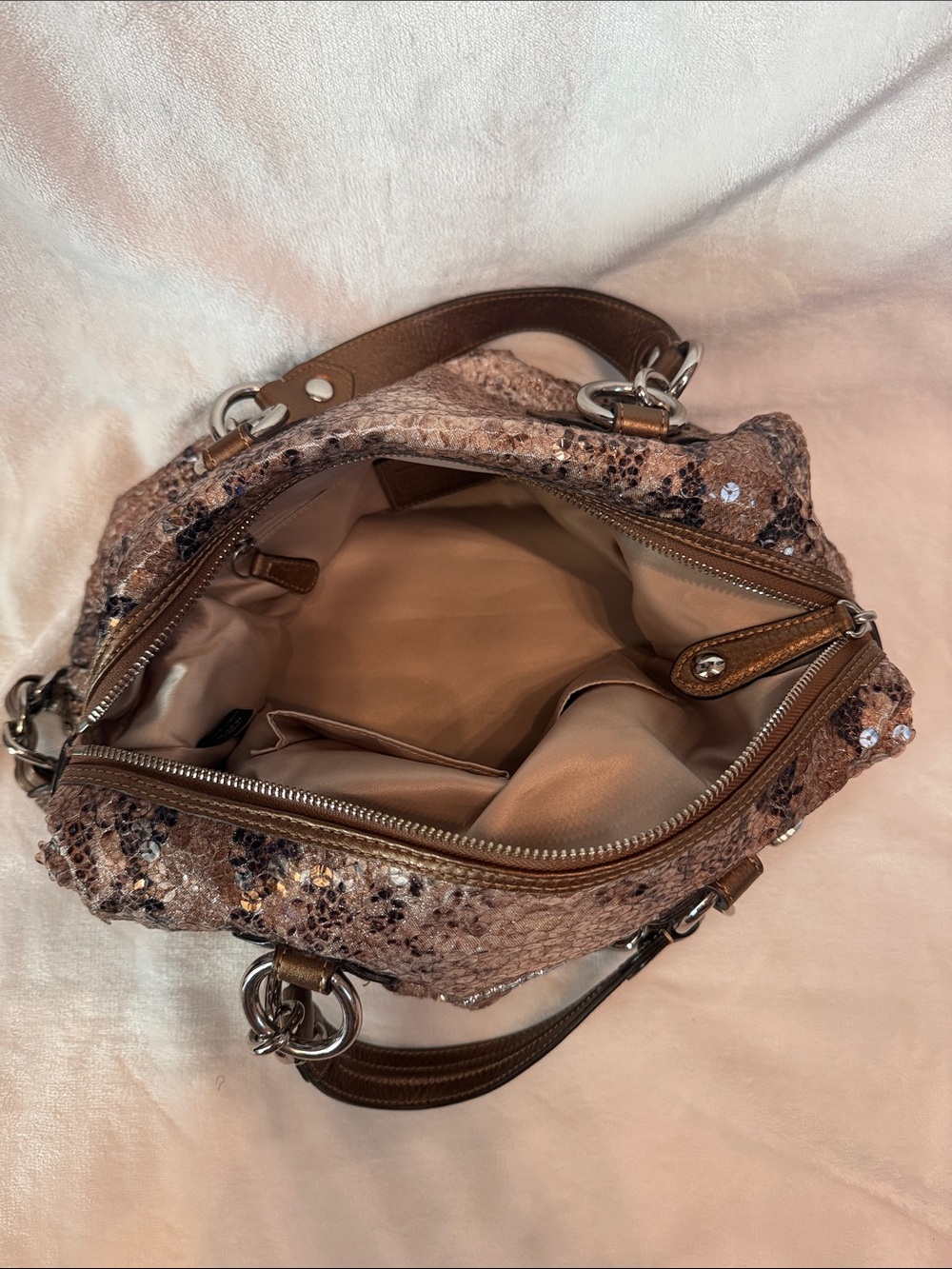 Coach Madison Sequin Python Handbag - Picture 10 of 12